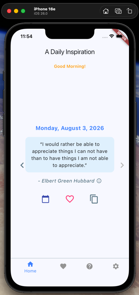 ADailyInspiration App Interface Preview